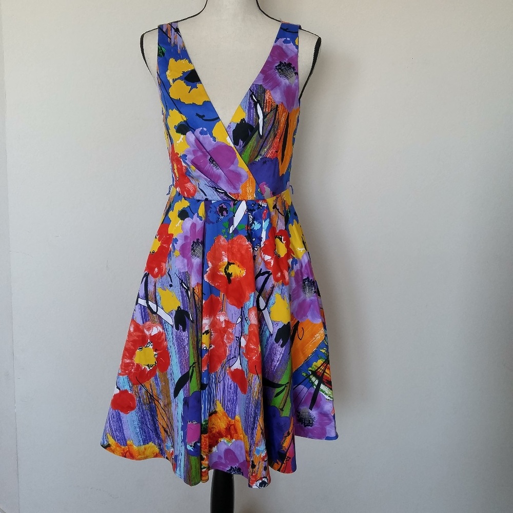 Spense Floral  Sleeveless A-Line Dress